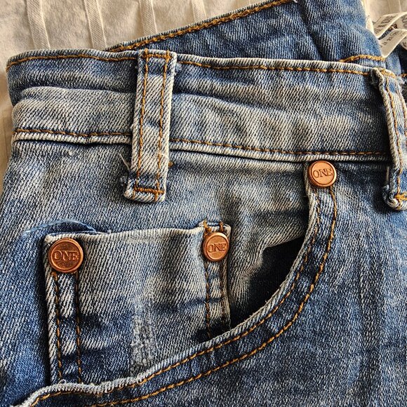 One Teaspoon Freebirds II Low-rise Distressed Skinny Jeans - Blue Blonde - Sz 26 - Picture 8 of 14